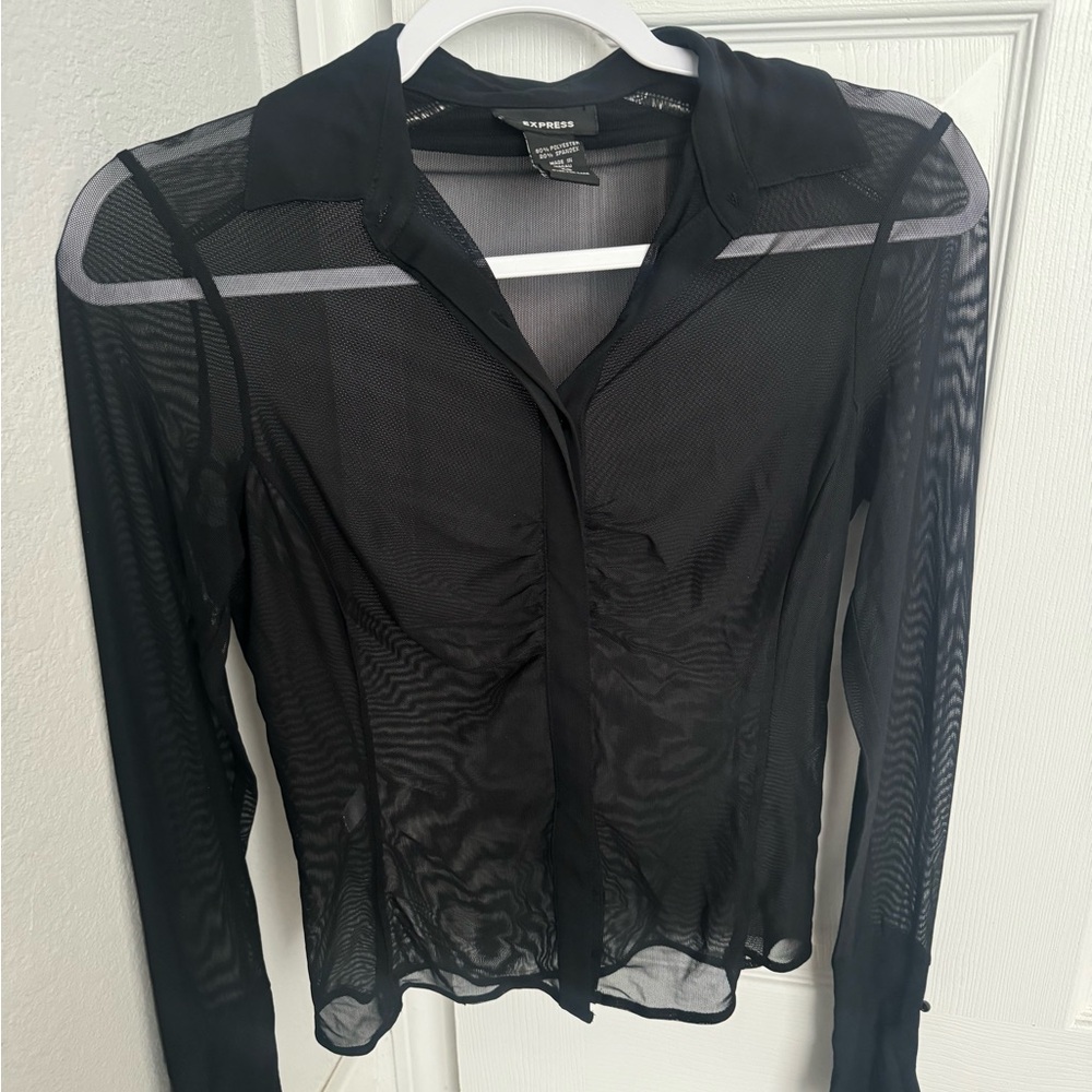 Express Black Blouse Elegant Top
